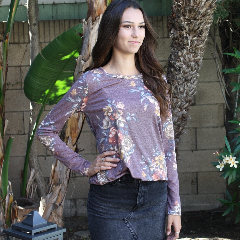 Flowered long sleeve shirt